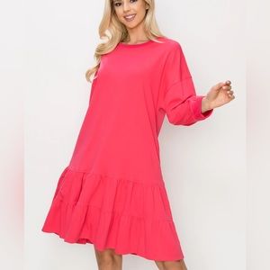 Joh Rue Pointe Knit hot pink dress in size XS